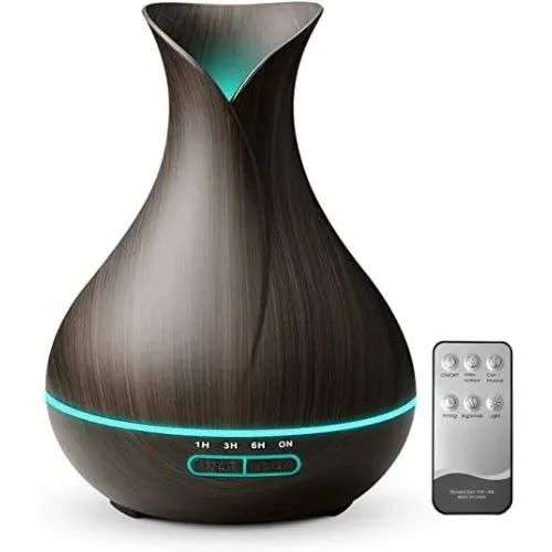 Air Humidifier Aroma Essential Oil Diffuser With Remote - 500ml - Black