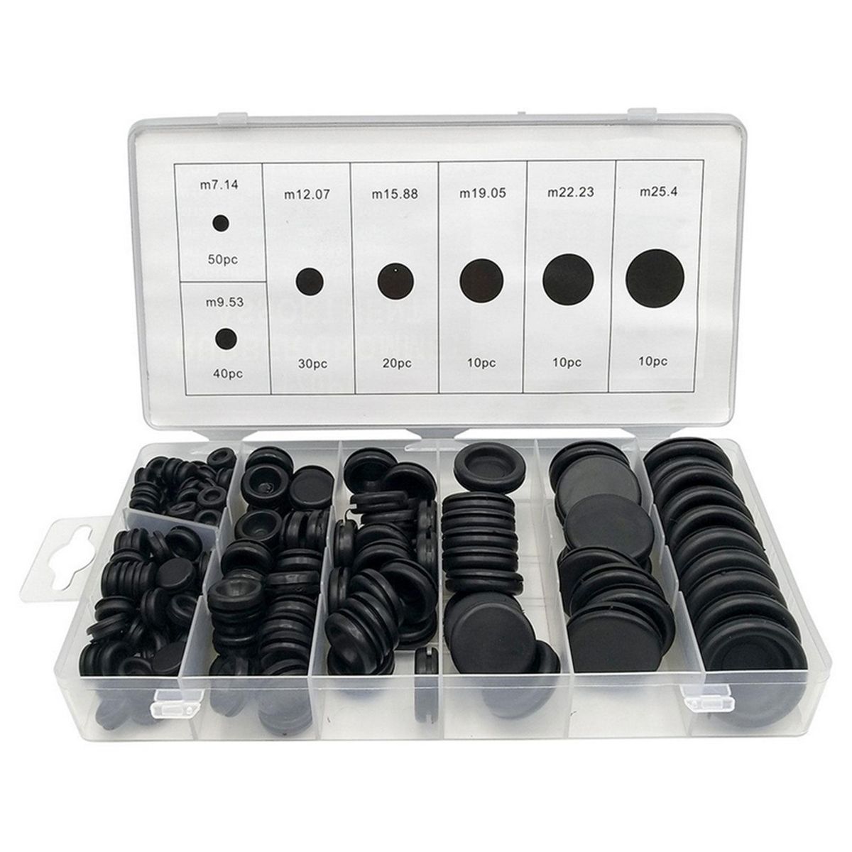 170Pcs Rubber Grommets Assortment Firewall Hole Plug Electrical Wire Gasket Set