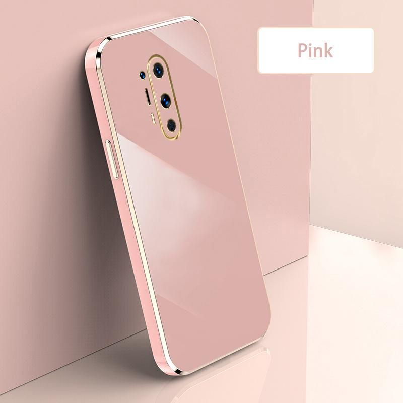 Ultra Thin Plating Phone Case for OnePlus 8 Pro Lens Protection soft Phone Back Cover-Pink