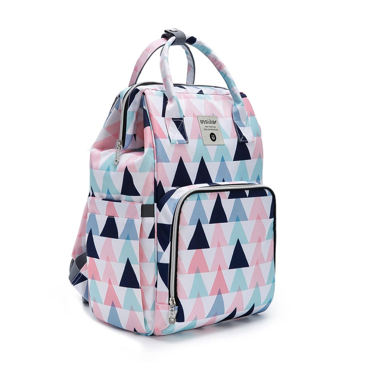 Insular Diaper Bag Portable Mummy Bag Large Capacity Travel Bag with Stroller Straps for Newborn Infant Necessities Supplements