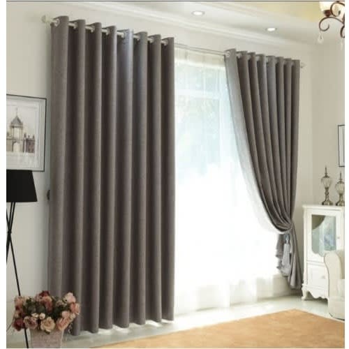 Light Gray Plain Curtain - 7.5ft. By 7.5ft.
