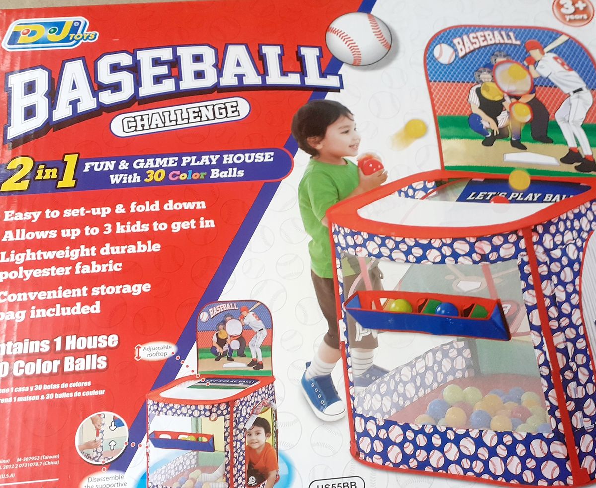 Baseball Challenge 2 In 1 Fun & Game Play House With 30 Color Ball