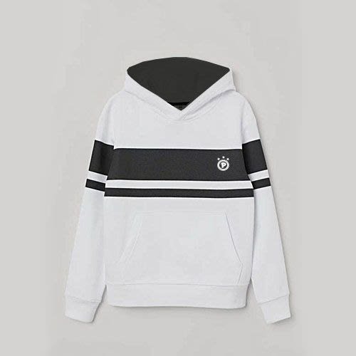 White Hoodie With Black Stripes