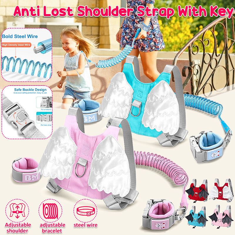 Anti Lost Kids Leash & Toddlers Wrist Strap 2.5 Meters Child Harness Child Safety Wristband Hand Belt Strap For 1 To 10 Years Old Child Pink Devil