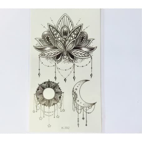 Flower Drip Moon Temporary Waterproof Tattoo Sticker