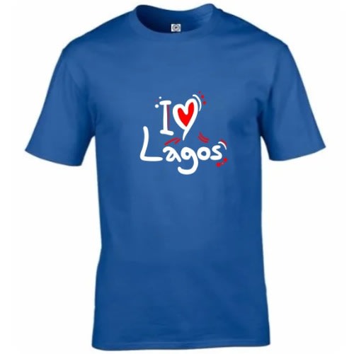 I Love Lagos Custom Branded T-shirt - Blue