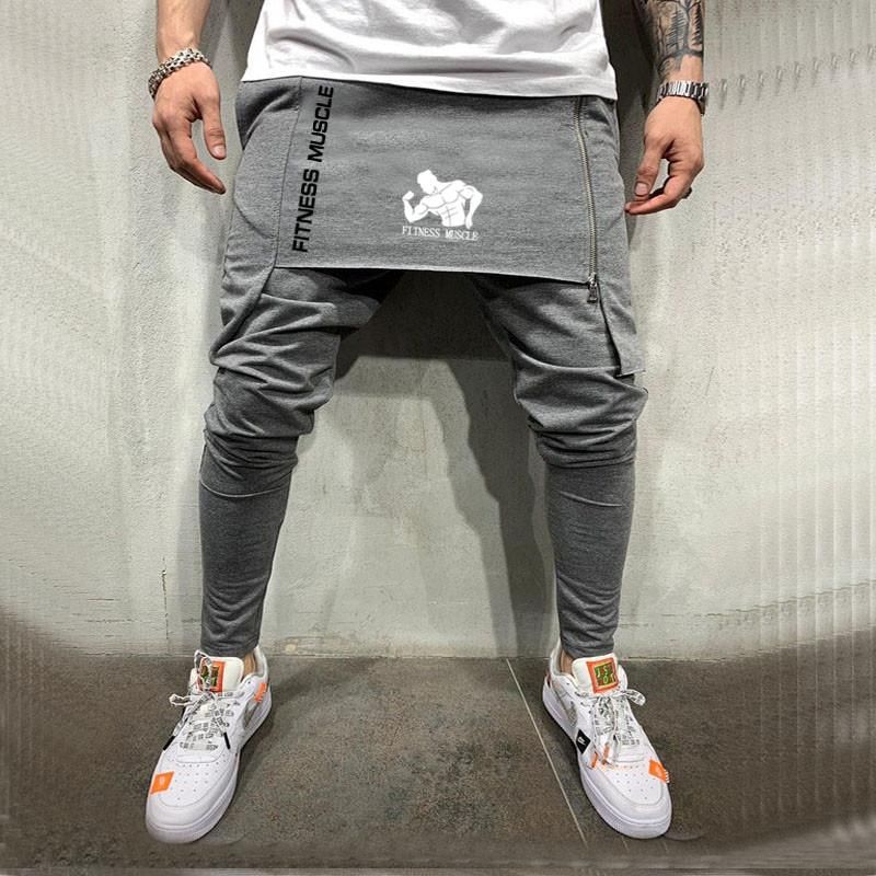 Zipper Side Skirt Men's Pants Streetwear Hip Hop Pants Skirt Men Harem Pants Long Trousers Men's Pants