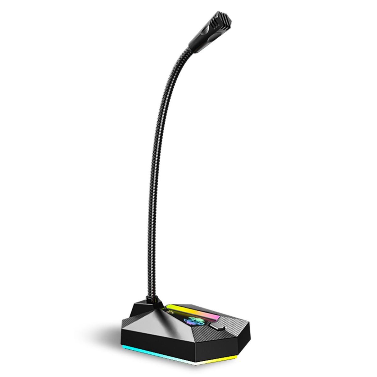 SADA MK01 USB Desk Microphone Plug & Play Professional 360 Degree Omnidirectional Microphone with RGB LED Light Desktop Condenser Mic for Recording Living Gaming