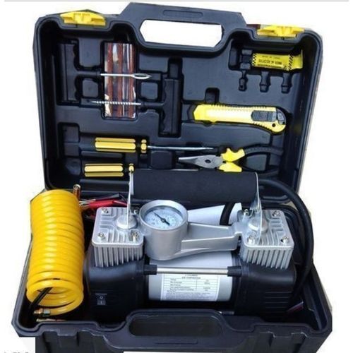 Car Tyre Pump Portable Electric Air Tire Pump Inflator With Tools - Double Cylinder