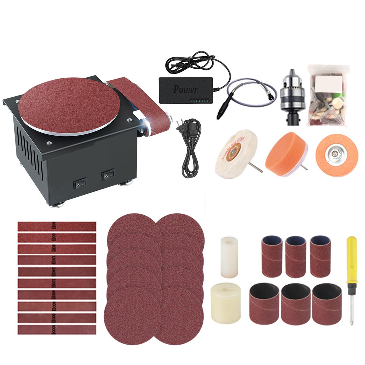 Mini Bench Belt And Disc Sander Sanding Roller With Flexible