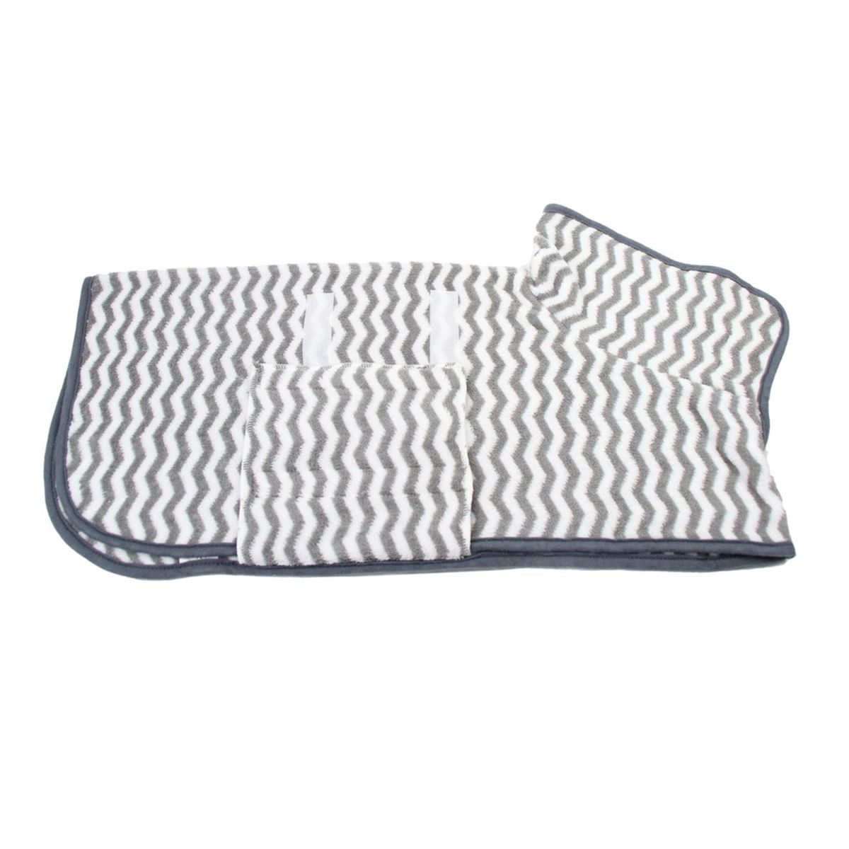 Pet Towel Wavy Pattern Pet Dog Bath Robe Towel Grey