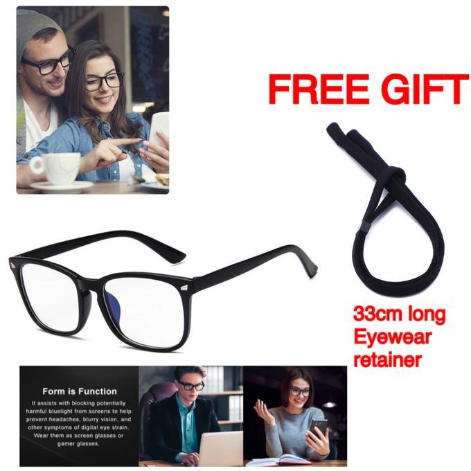 Unisex Blue Light Blocking Glasses For Computer Use, Anti Eyestrain UV Filter Lens