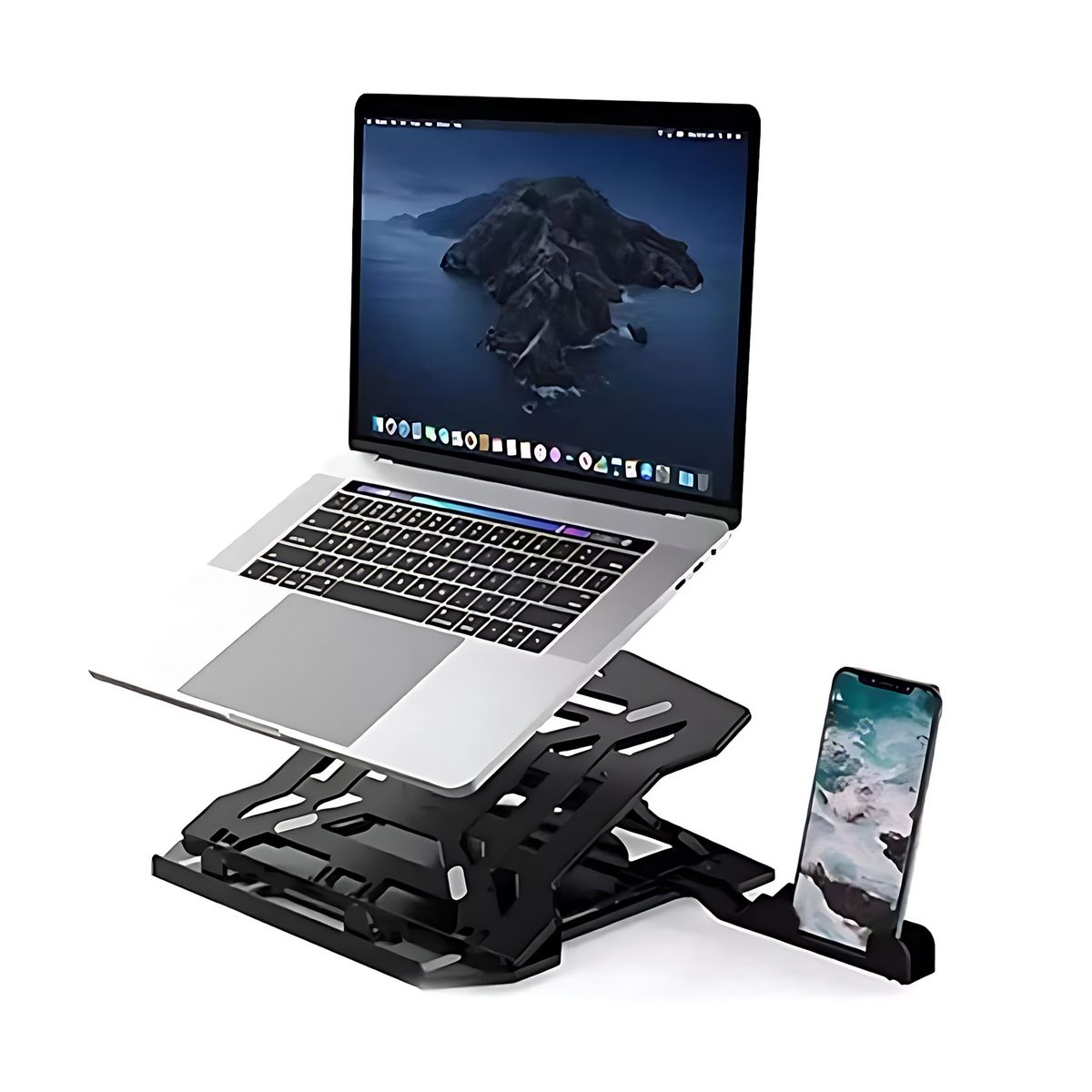 Portable Laptop Stand With Mobile Phone Support 2 In 1