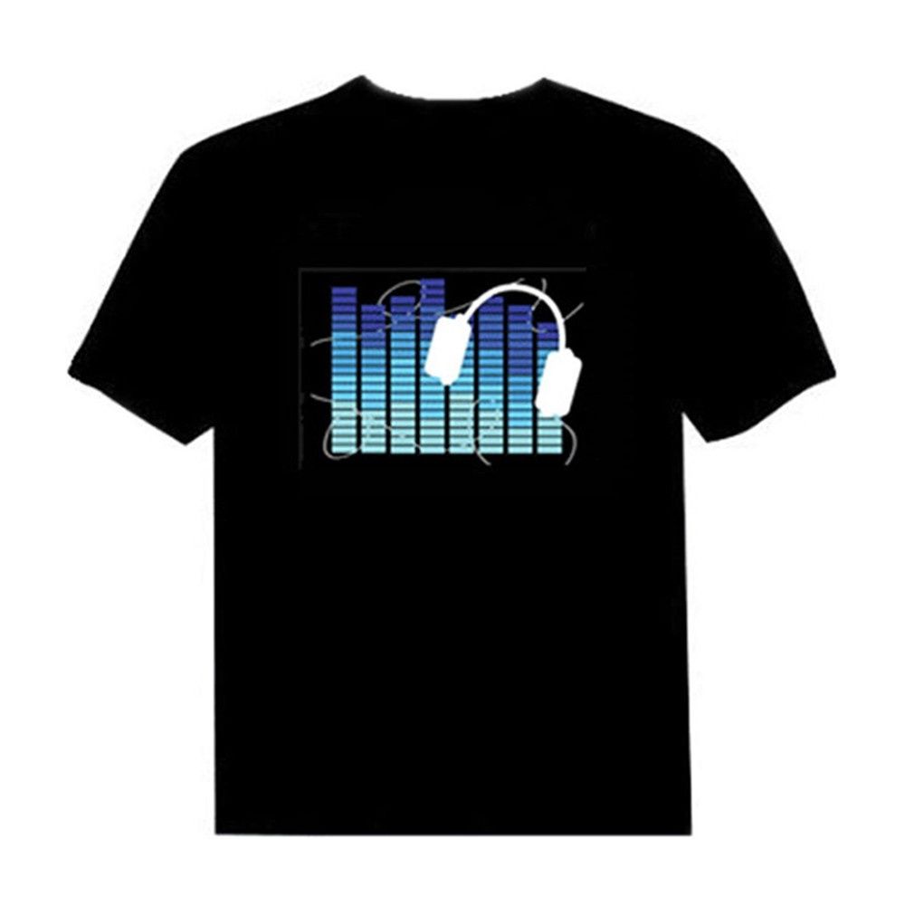 LED T-shirt Voice-activated Flash For Man And Woman Party