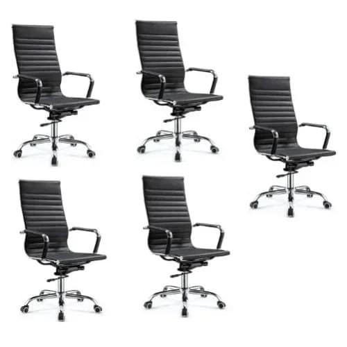 Modern High Back Executive Swivel Leather Office Chair - 5pcs