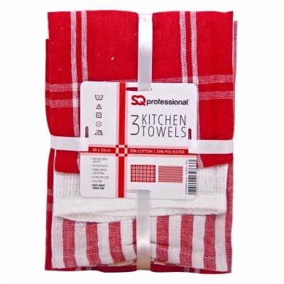 Tea Towel- Pack Of 3 - Red