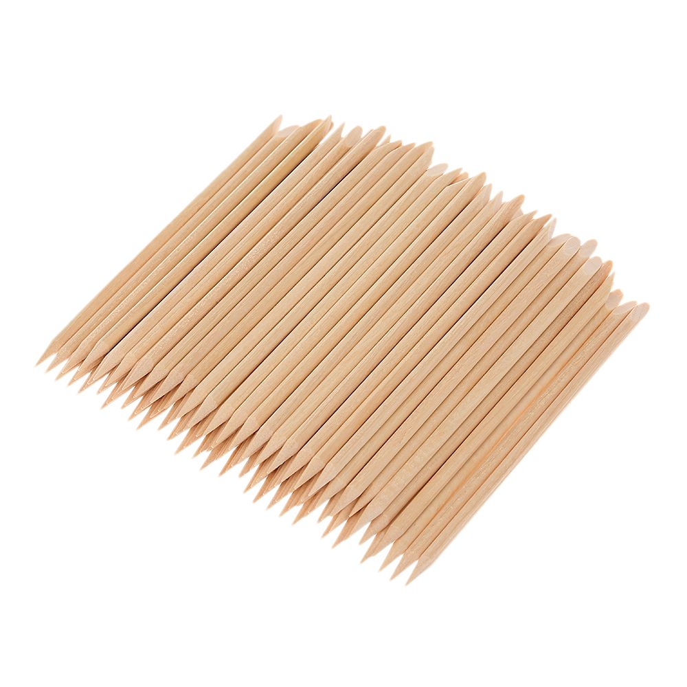 100PCS Nail Art Wood Sticks Wooden Cuticle Remover Pusher