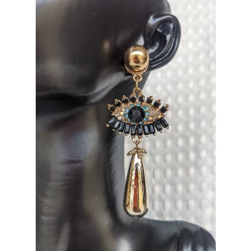 Eye Craft Rhinestone Drop Earring