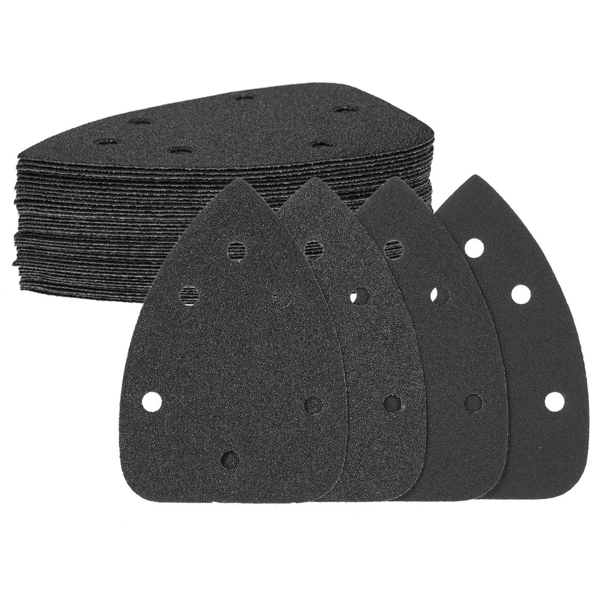 Mouse Sandpaper Set 140 * 100mm 6-Hole 40 Piece Silicon Carbide Material Black Water-Based Sandpaper