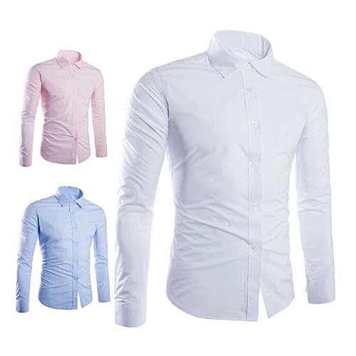 3in 1 Classic Men's Formal Fit Shirts - White Blue And Pink