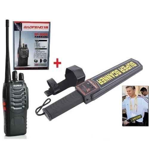 Baofeng Wakie Takie Bf-888s With Hand Held Metal Detector