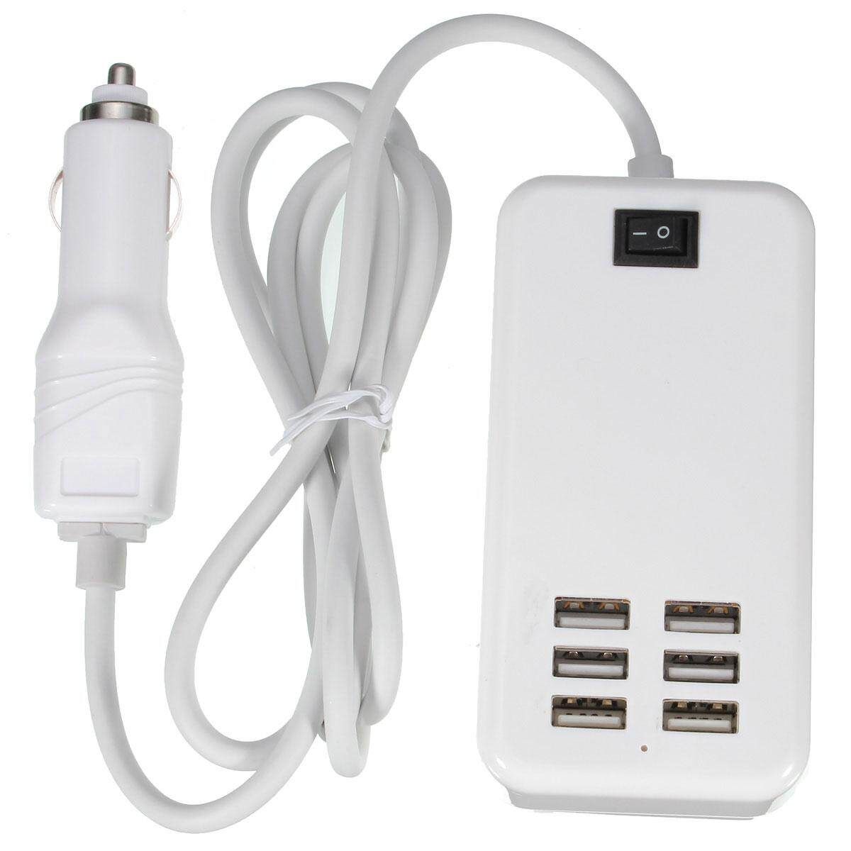 30W 6-Port Portable USB Hub Rapid Car Charger Adapter For Smartphone Tablet US