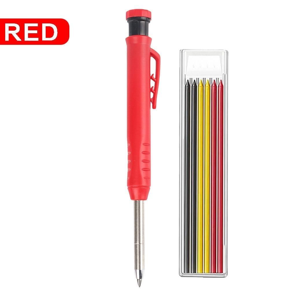 1Pack Solid Carpenter Pencil Set Red