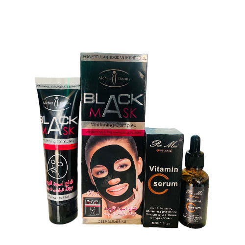 Black Facial Mask - 120ml + Vitamin C Serum - 30ml