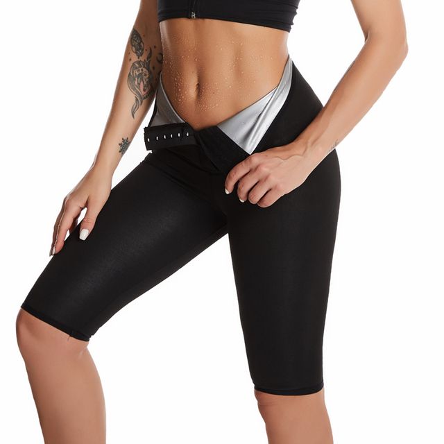 Upgrade Women Body Shaper Pants Hot Sweat Sauna Effect Slimming Pants Fitness Shorts Shapewear Workout Gym Leggings(#3-row Buckle Shorts)