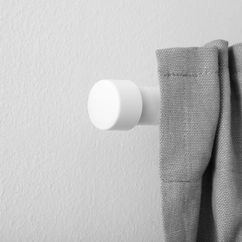 RAcka Curtain Rod 70-120cm & Raffig Finials 1-pair, White