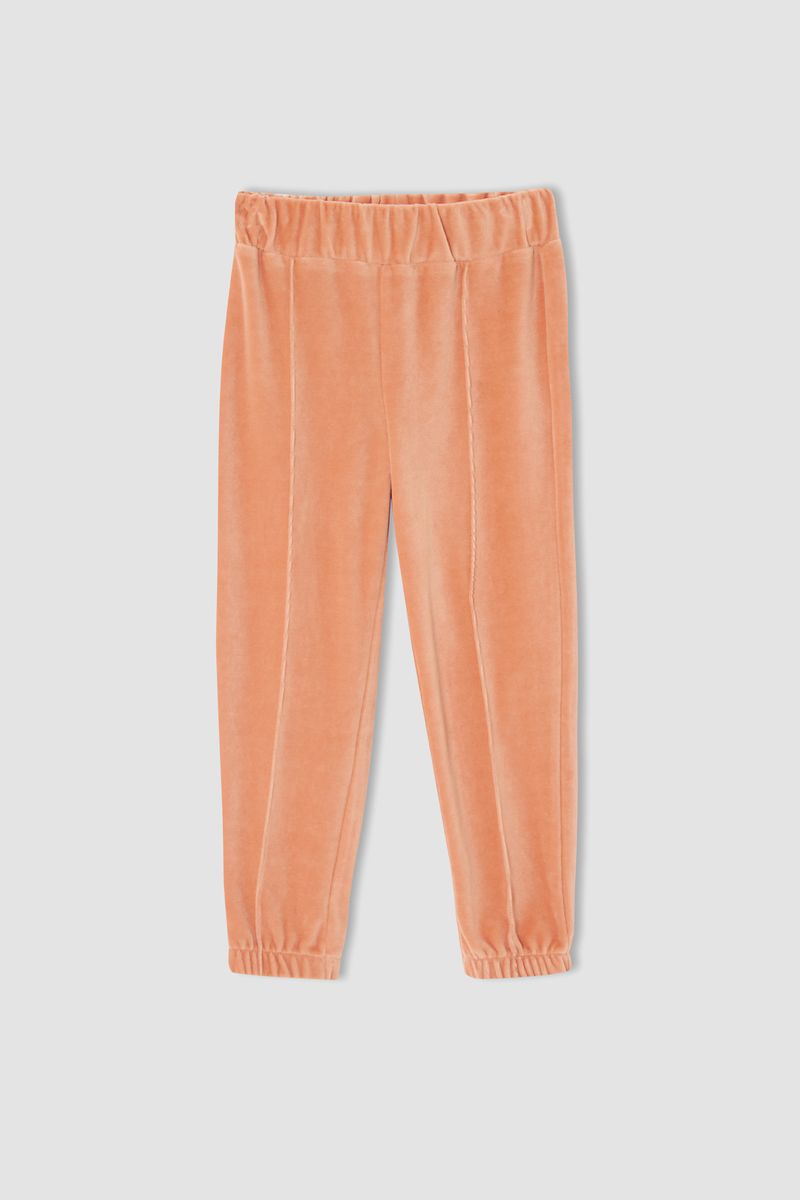 Girl Relax Fit Knitted Trousers - Orange