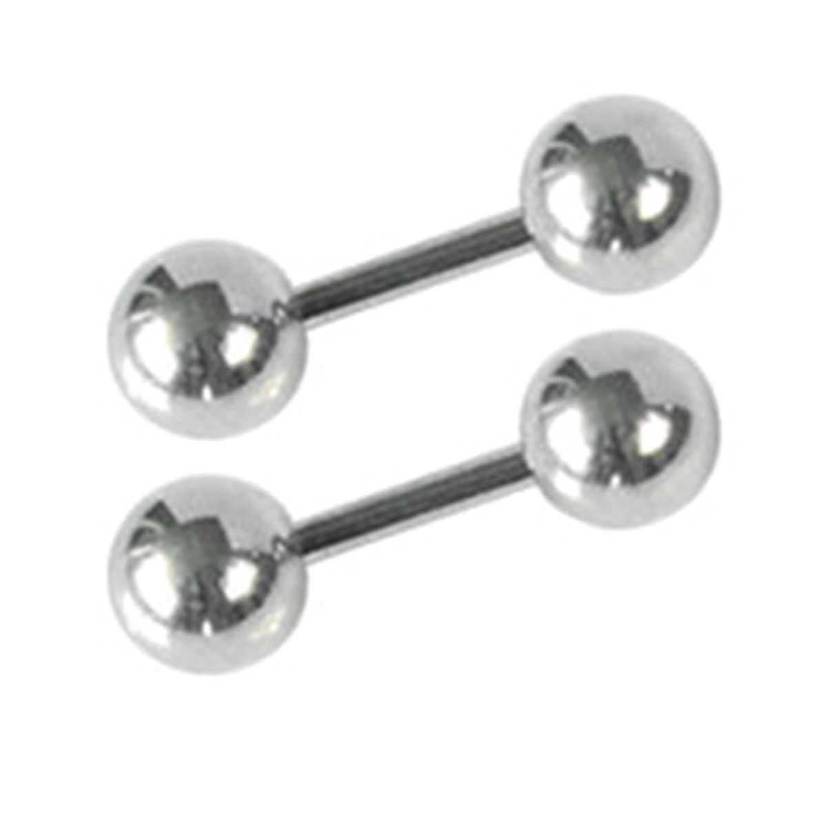 Ear Studs Simple Wear-resistant Men Punk Ball Barbell-Silver