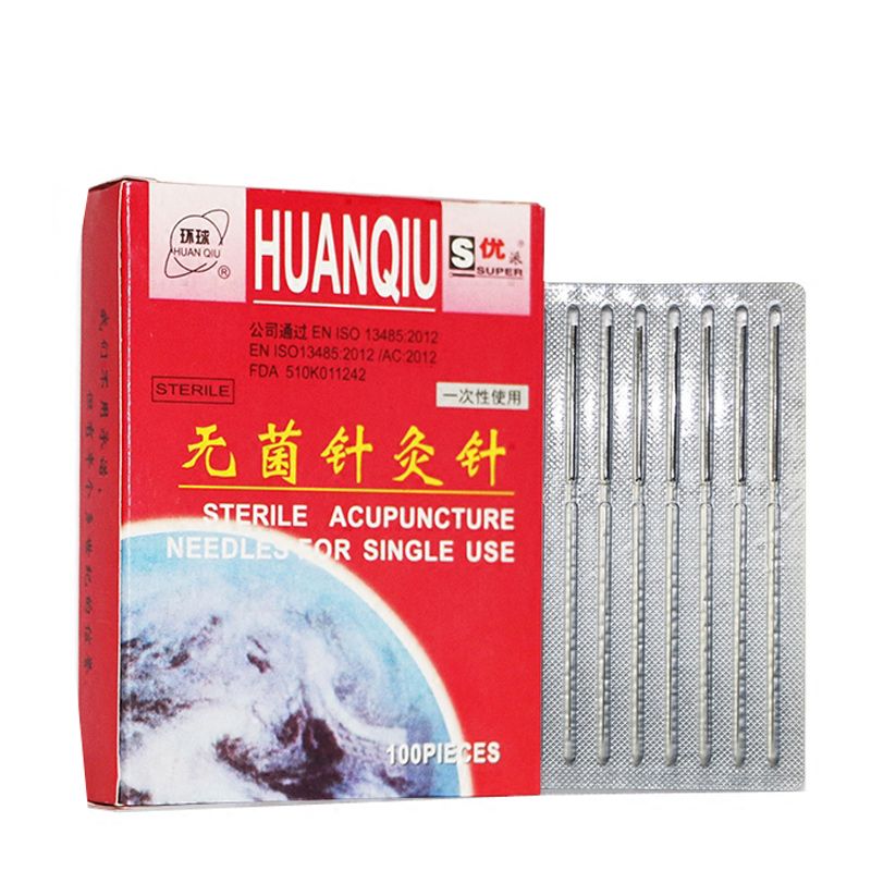 Needle Per Single Boxes Use HuanQiu For ZhenJiu Acupuntura Disposable Sterile Needle 100pcs 5 Pack Acupuncture