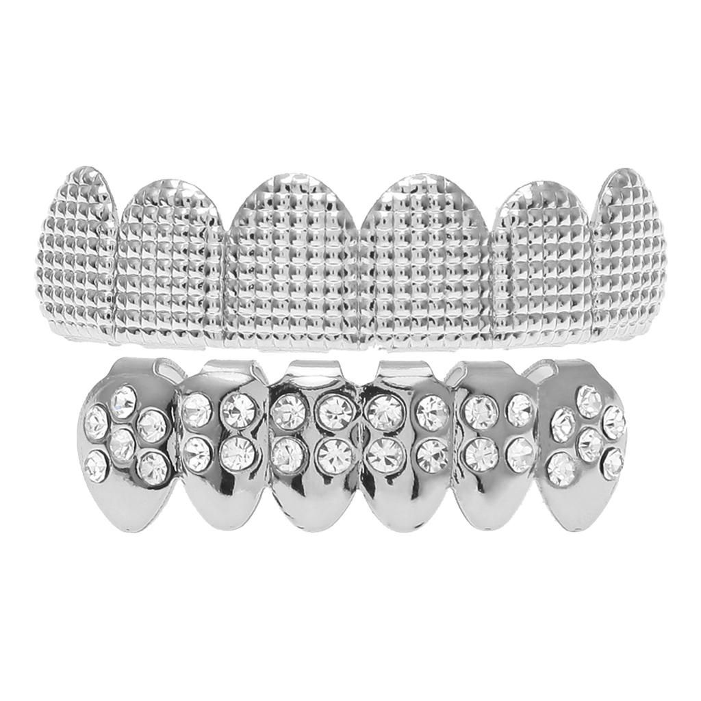 Fashion Shiny Hip-hop Rapper Mouth Caps Personalized Teeth Silver