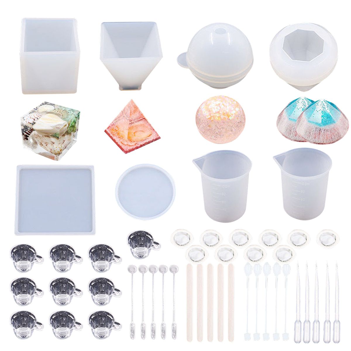 48Pcs DIY Resin Casting Molds Crafts Making Accessories