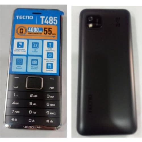 T485 Feature Phone - 2.8" - 4000mAh Battery, Loud Fm Speaker - Black