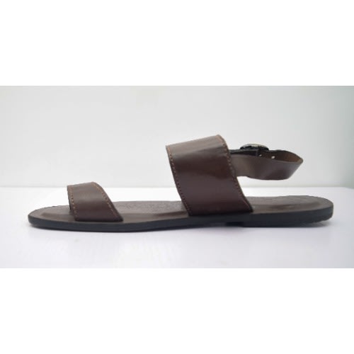Men's Cross Pattern Sandals With Buckle - Brown