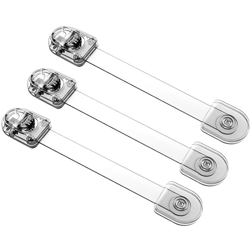 EUDEMON 3PCS Childproof Transparent Refrigerator Lock, Safety French Fridge Door Lock, Freezer Lock, Invisible Cupboard Lock