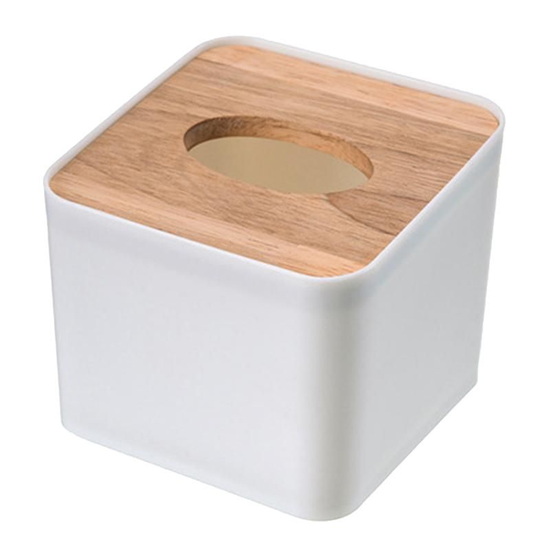 Modern Wood Napkin Holder Square Shape Wooden Plastic Tissue Box Case Home Kitchen Paper Holdler Storage Box Accessories