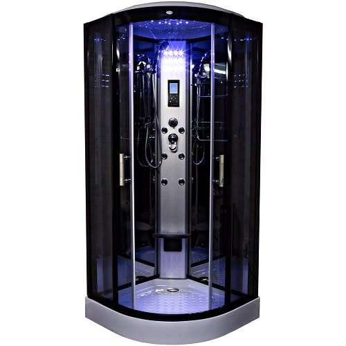 Black Quadrant Hydro-massage Shower Cubicle 100mm X 100mm