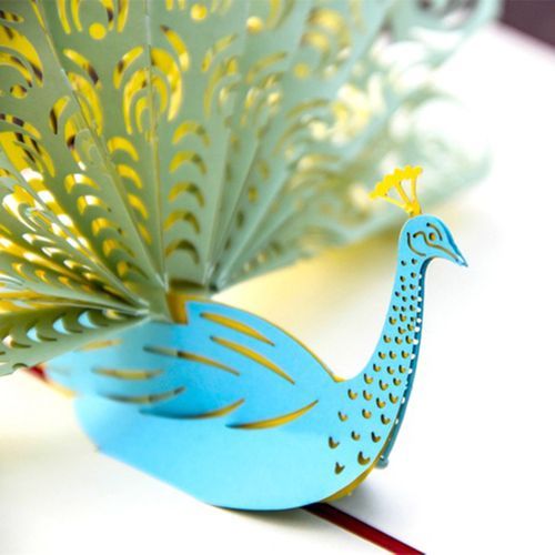 Peacock 3D Pop Up Greeting Card Christmas Gift Birthday-1#