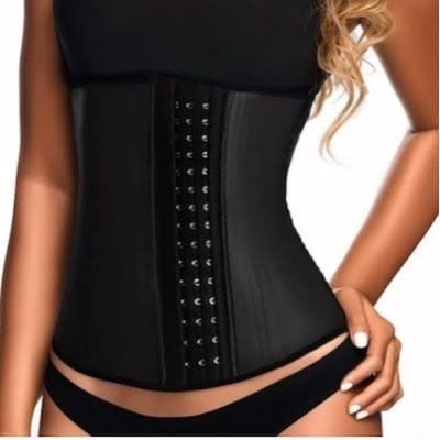 Latex Waist Cincher & Trainer - Black