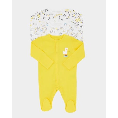 Duck Sleepsuit - Pack Of 3 -Multicolour