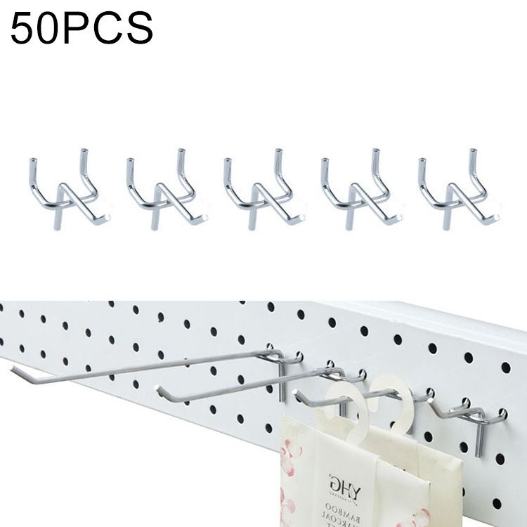Shelf＆Hooks 50 PCS 3.3mm Supermarket Clothing Shop Pegboard Slat Wall Ho