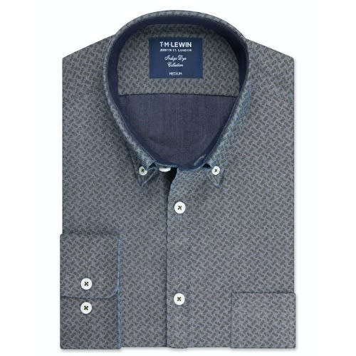 Slim Fit Green Indigo Single Cuff Shirt