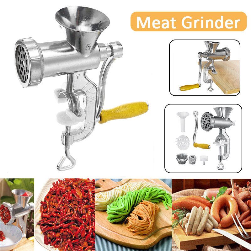 (6cm) Heavy Duty Multi-function Noodle Maker Meat Grinder Mincer Stuffer Hand Manual Sausage Filler Sauce Maker Machine