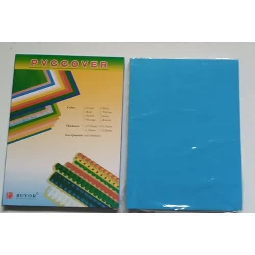 A4 Pvc Cover and A4 Embossed Paper Cover - 2 Packs - 100 Pieces Each - Blue