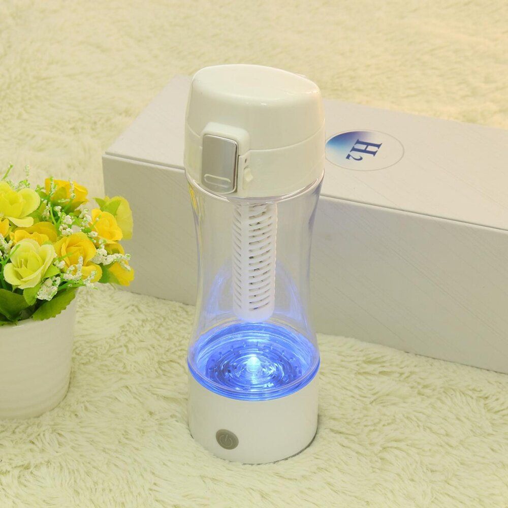 350ml Portable USB H2O H Alkaline Water Lonizer Bottle Sports Cup Filter Travel White White
