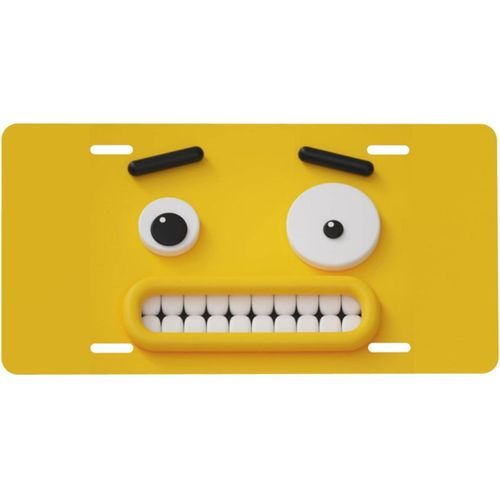 Funny Face License Plate Decorative Funny Car Front License Plate Aluminum