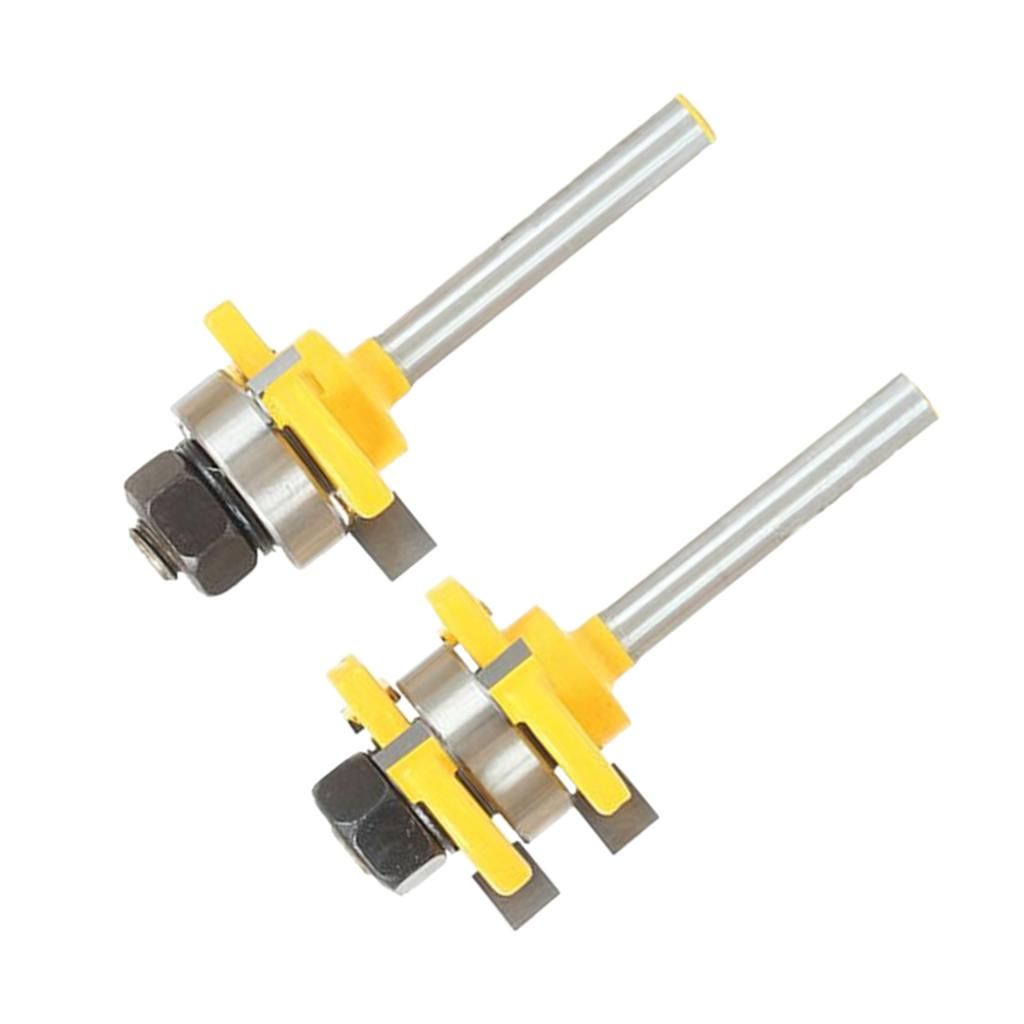 2Pcs Tongue  Groove T Slot Router Bit 14 Shank Woodwork Milling